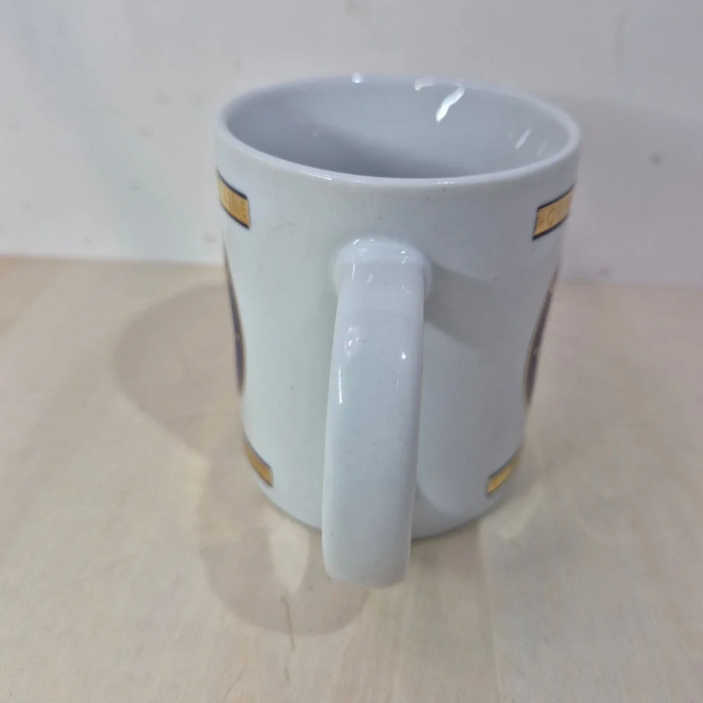 Norwegian Cruise Line SS Norway Coffee Mug Vintage Nautical Anchor White Gold